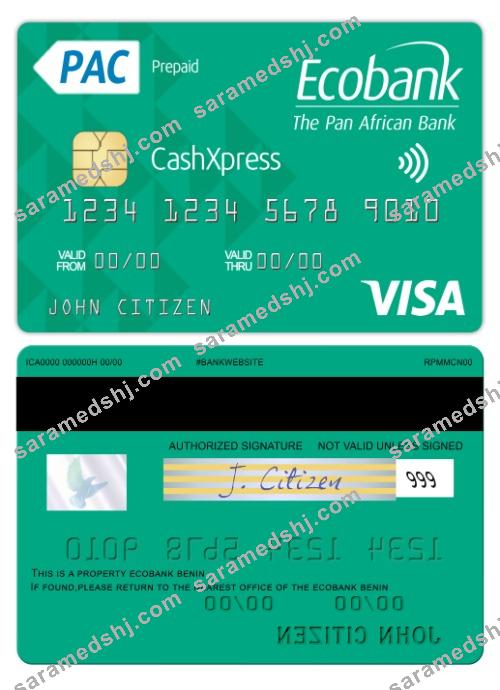 Benin Ecobank visa cashxpress  card